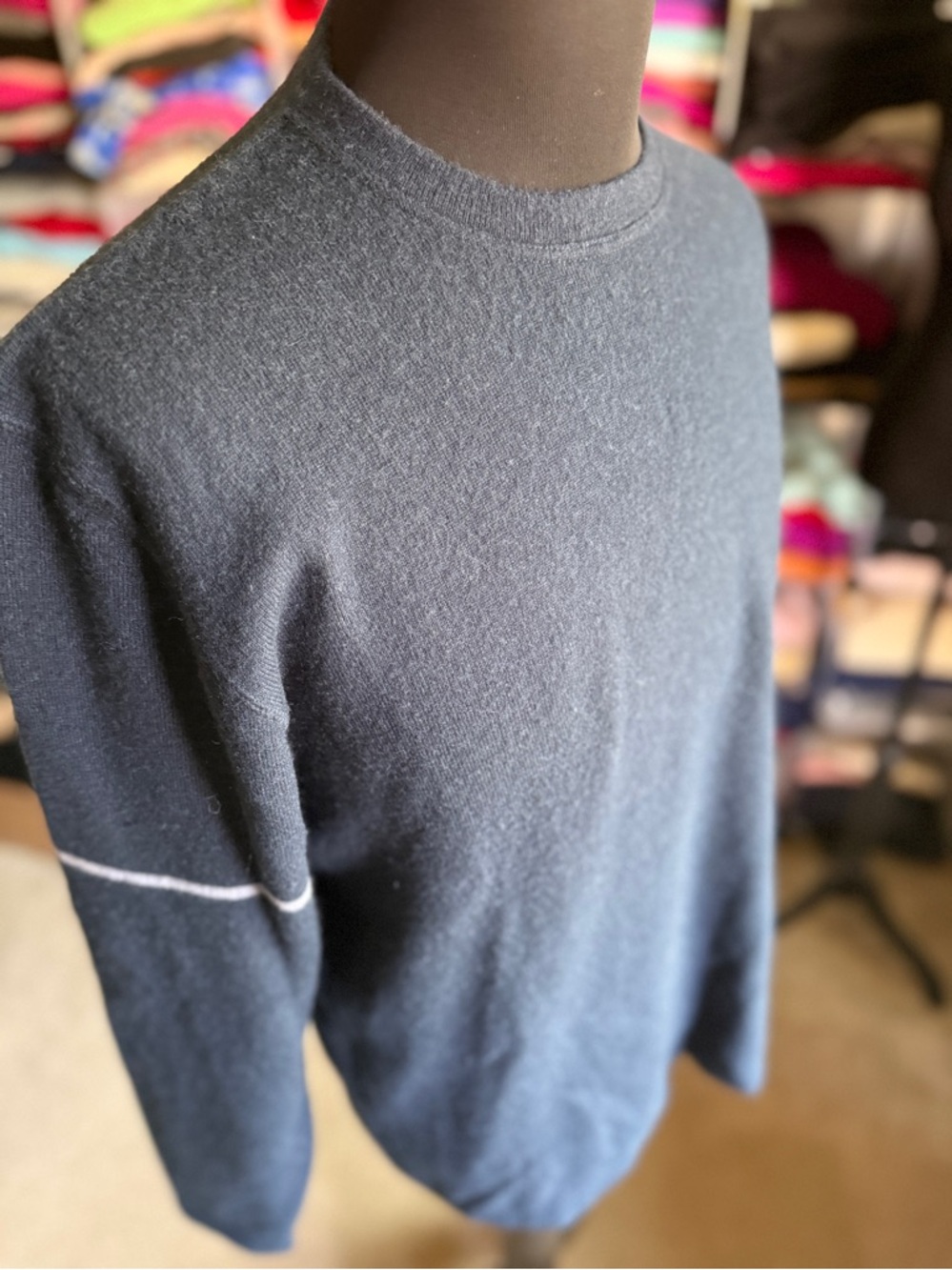 Men's Cashmere Navy Crewneck Sweater